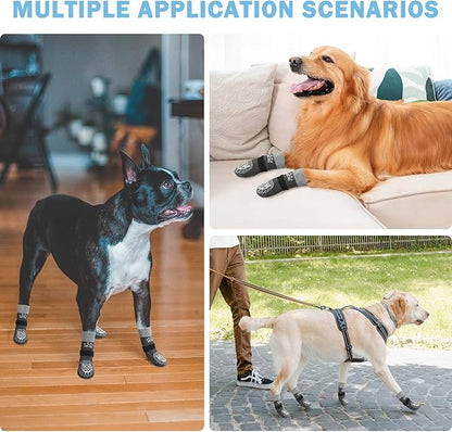 SCENEREAL Dog Socks to Prevent Licking Paws for Hardwood Floors Anti Slip