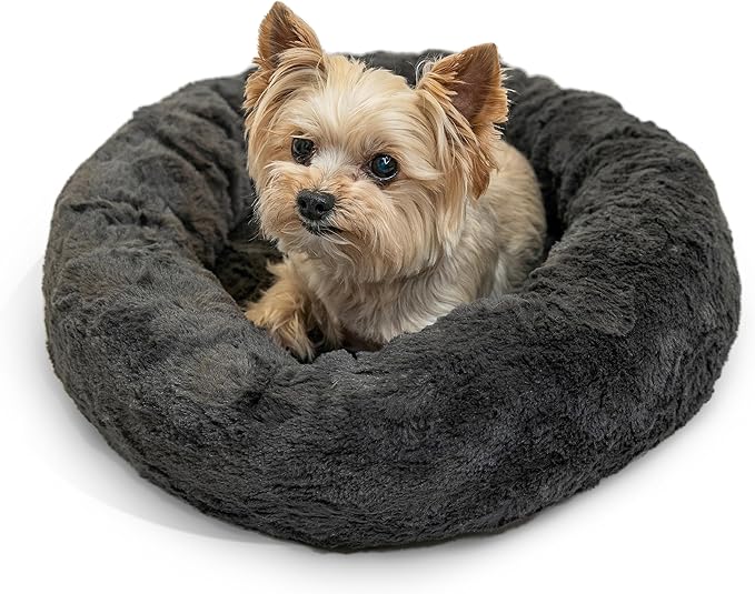 Best Friends by Sheri The Original Calming Donut Cat and Dog Bed in Lux Fur Mink 18"