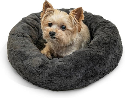 Best Friends by Sheri The Original Calming Donut Cat and Dog Bed in Lux Fur Mink 18"