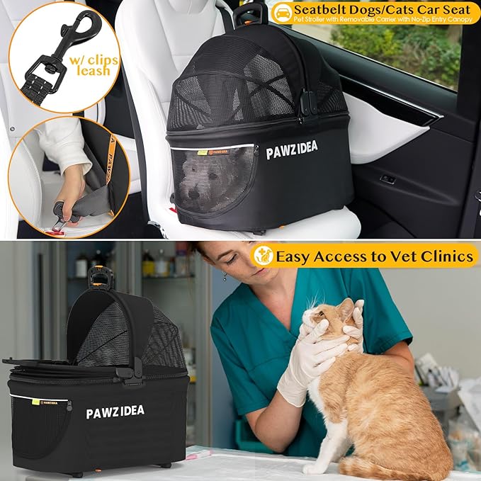 PAWZIDEA Pet Stroller 4 in 1