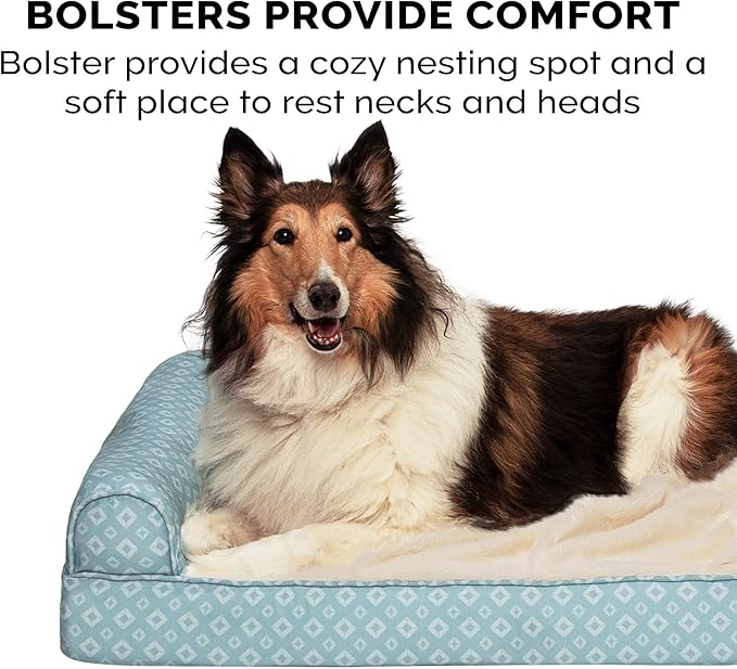 Furhaven Cozy Orthopedic Dog Bed for Medium/Small Dogs w/ Removable Bolsters & Washable Cover 35 lbs