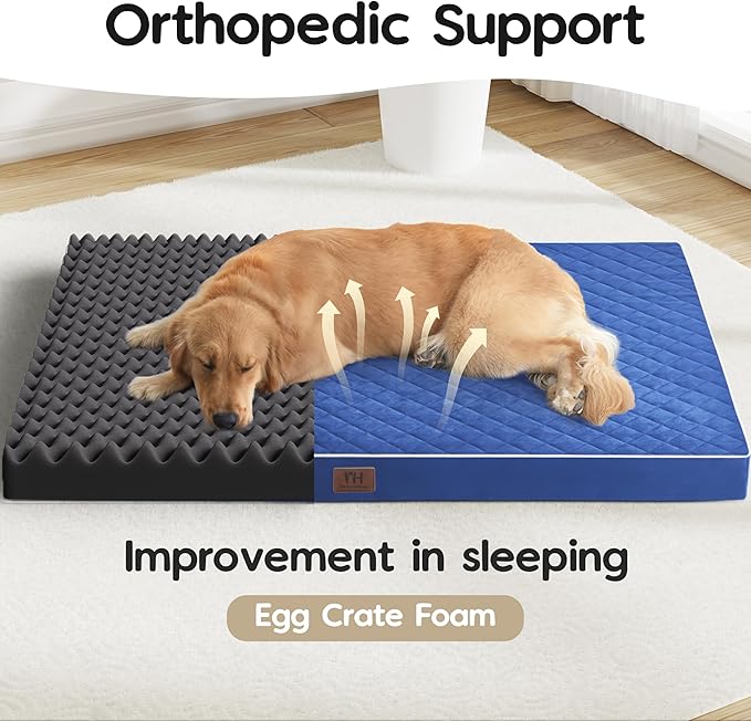 Orthopedic Dog Beds for Large Dogs with Removable Washable Cover 48 inch,
