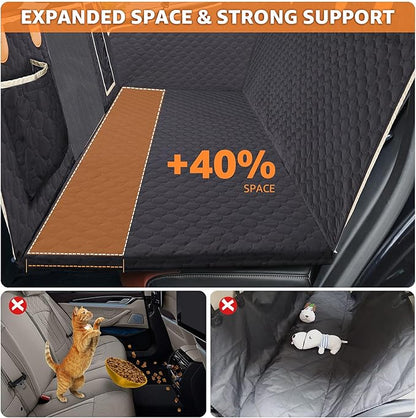 LOOBANI Hard Bottom Car Seat Cover for Dogs: Back Seat Extender for Dogs