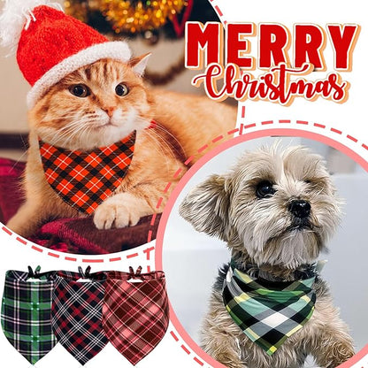 XPUDAC 100 Pcs Dog Bandanas Bulk Plaid Dog