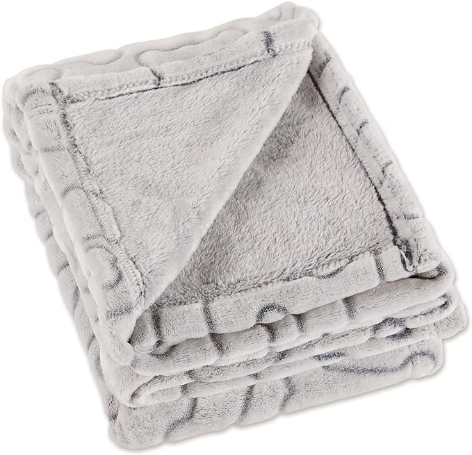 Bone Dry Embossed Bone Print Pet Blanket 36x48", Taupe