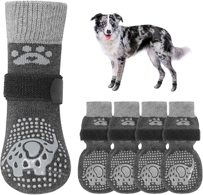 SCENEREAL Dog Socks to Prevent Licking Paws for Hardwood Floors Anti Slip