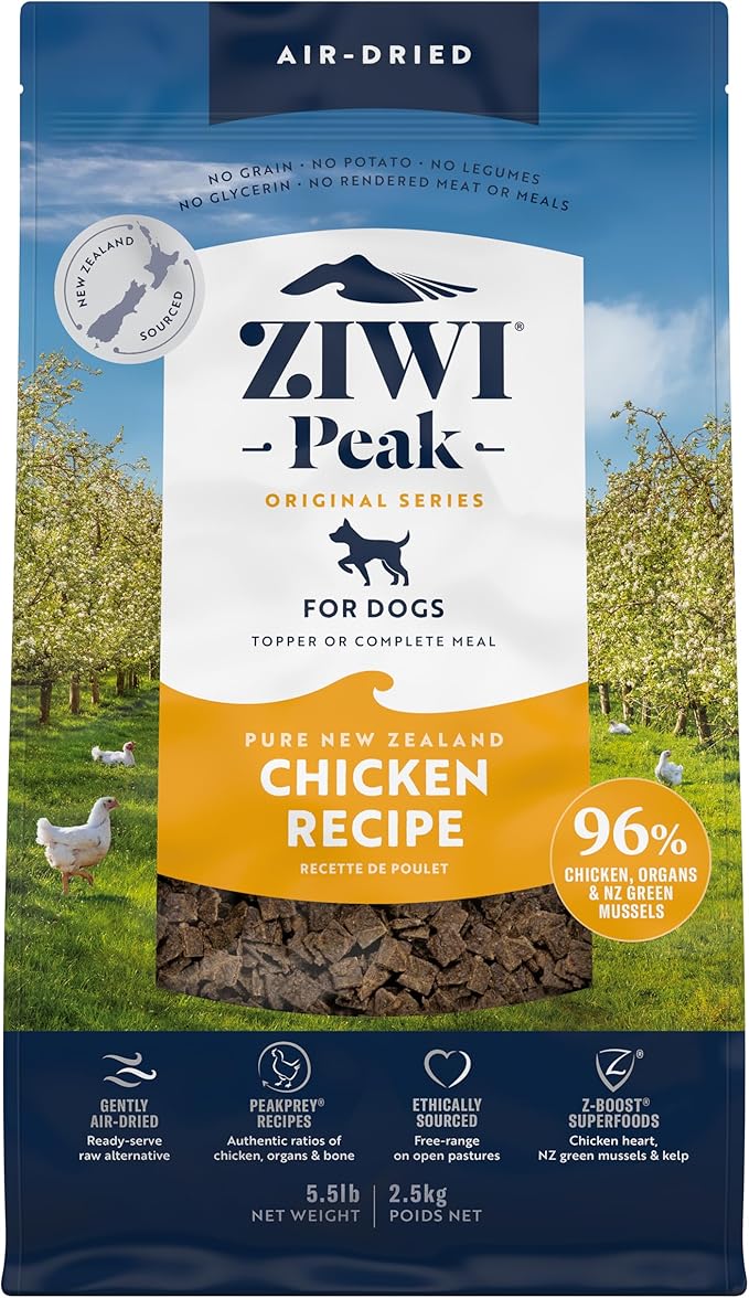 ZIWI Peak Air-Dried Dog Food – Chicken - All Natural, High Protein, Grain Free, Limited Ingredient w/ Superfoods (88oz)