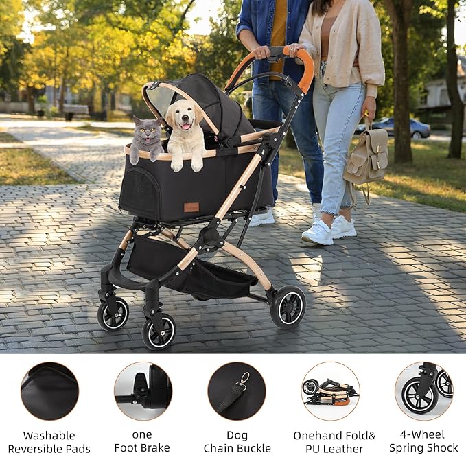 4 in 1 Folding Dog Stroller 4 Wheels