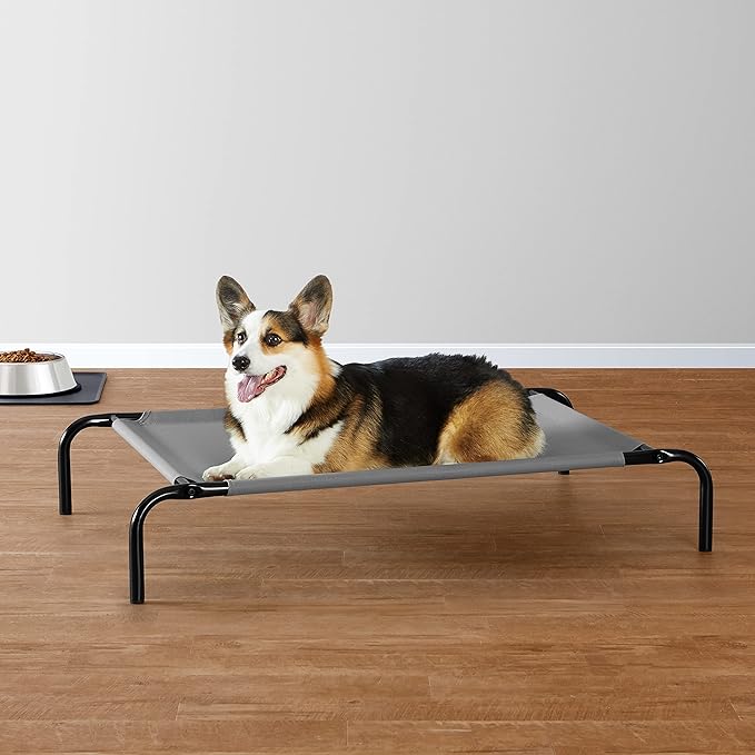 Amazon Basics Cooling Elevated Dog Bed with Metal Frame 43 x 26 x 7.5 Inch,