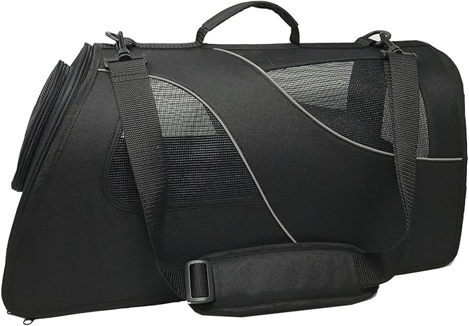 Soft-Sided Pet Carrier for Small Dogs and Cats, Black