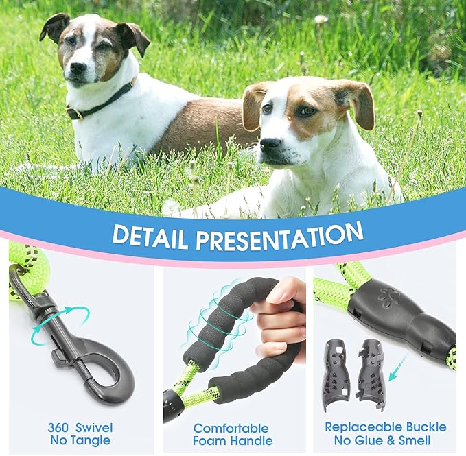 BAAPET 2/4/5/6 FT Dog Leash with Comfortable Padded Handle and Highly Reflective Threads for Small Medium and Large Dogs (5FT-1/2''