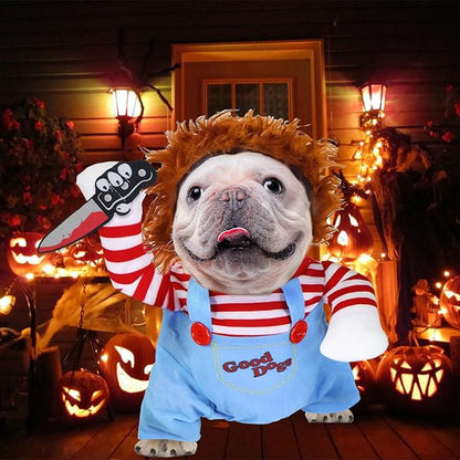 Dog Halloween Costumes, Pet Deadly Doll Dog Costume Funny Dog Costumes Dog Halloween Costume Clothes for Small Medium Large Extra Large Dogs Pets (Large)