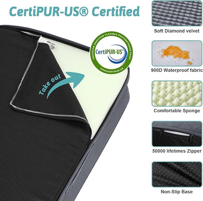 Orthopedic Dog Bed for Small Dogs Bottom,Grey(S,30" L 20" W 7.5" Th)