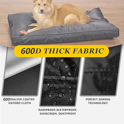 Dog Bed Covers 30L × 20W × 3H Inch Washable Black Thickened Waterproof Oxford Fabric with Handles and Zipper Reusable Dog Bed Liner for Small to Medium 30-35 Lbs Puppy