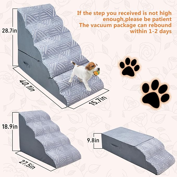 Dog Stairs for Small Large Dogs to High Beds 6 Tier 30-32'' Tall,