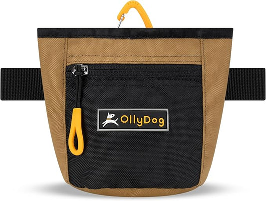 OllyDog Goodie Treat Bag, Dog Treat Pouch, Waist Belt Clip for Hands-Free Training, Magnetic Closure, Dog Training and Behavior Aids, Three Ways to Wear (Elmwood)