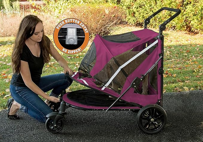Pet Gear NO-Zip Pet Stroller with Dual Entry 1 Model, 2 Colors
