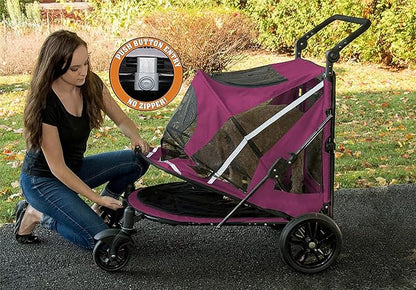 Pet Gear NO-Zip Pet Stroller with Dual Entry 1 Model, 2 Colors