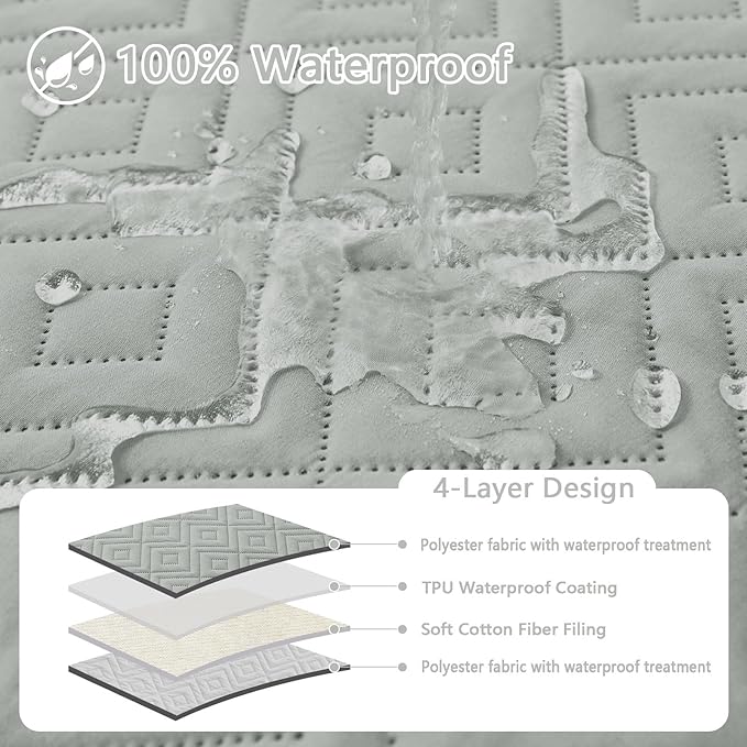 hyha Waterproof Dog Blanket, Soft Dog Bed Cover Pet Blankets, Waterproof Sofa Couch Cover for Dogs Washable, Reversible Pet Couch Covers for Sofa Furniture (30x53 Inch, Grey/Light Grey)