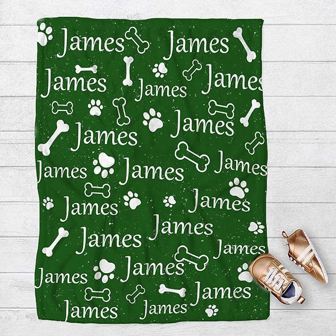 Personalized Dog Blankets Dog Paw Print Blanket Puppy Blanket 40"x30" for