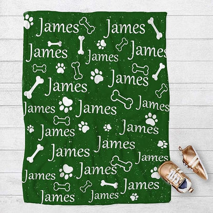 Personalized Dog Blankets Dog Paw Print Blanket Puppy Blanket 40"x30" for