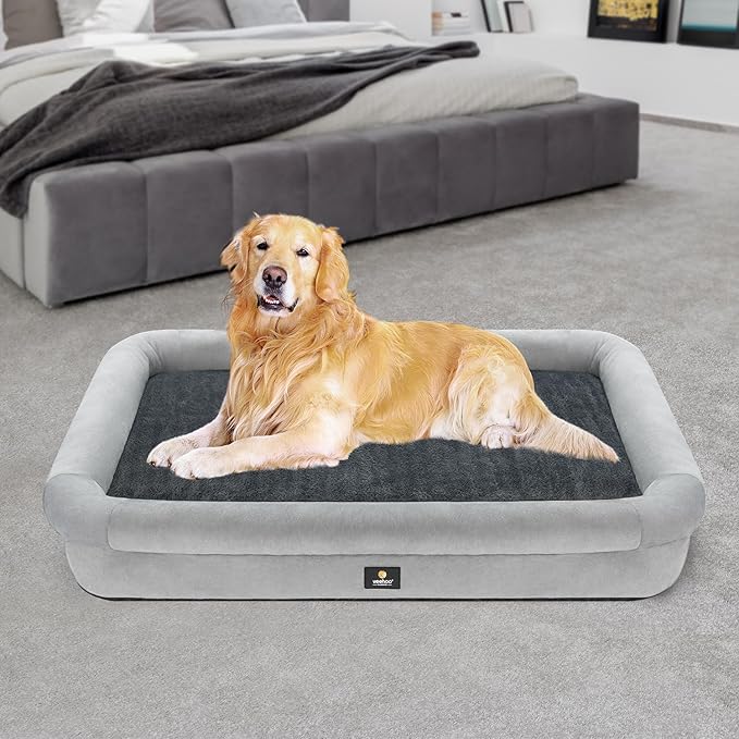 Veehoo XL Dog Bed for Large Dogs 4-Sides Bolster