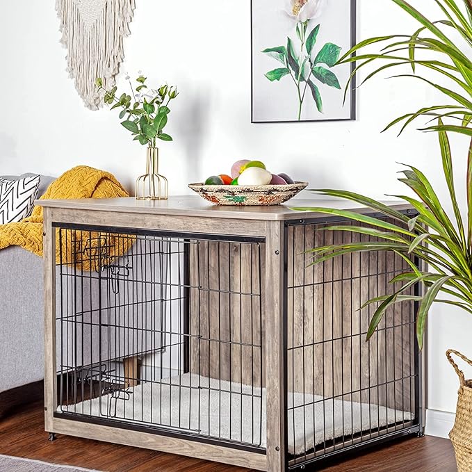 DWANTON Dog Crate Furniture with Cushion 38.5" L,