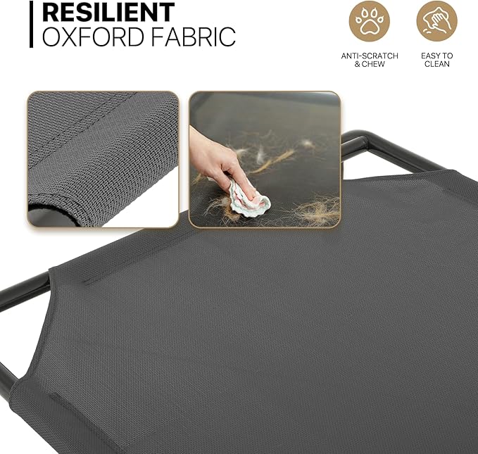 MoNiBloom Elevated Dog Bed Cooling Raised Ped Bed Portable Dog Cot for Camping or Beach 42 Inches