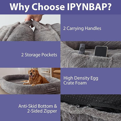 Human Dog Bed for Adult 71" x 46" x 9"