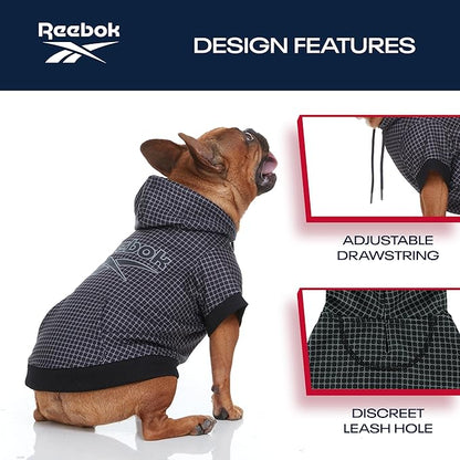 Reebok Dog Hoodie – Fleece Dog Sweater with Leash Hole