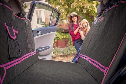 Waterproof Dog Car Seat Cover 55" x 60" (Pink)