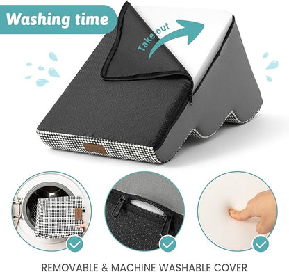 Dog Stairs for High Bed 23" H 15.7x33x22.6in, White-Black, 5 Tiers