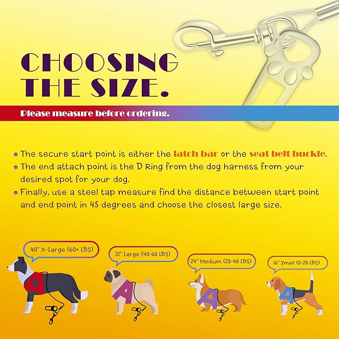 No Chew/Chew Proof Dog Car Seatbelt Safety Restraint 16 Inches