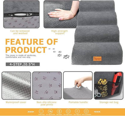 Topmart High Density Foam Dog Steps 4 Tiers