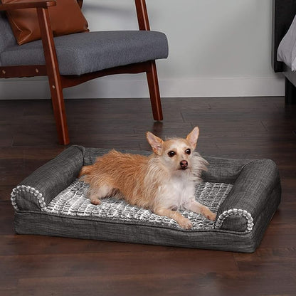 Furhaven Orthopedic Dog Bed for Medium/Small Dogs w/ Removable Bolsters & Washable Cover 35 lbs