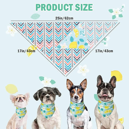 SCENEREAL Summer Dog Bandanas Bulk 4 Pack for Small Medium Large Dogs