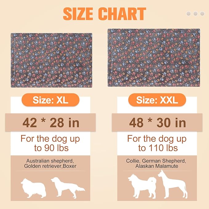 BEAUTYZOO Dog Crate Mat Pad 48" x 30"
