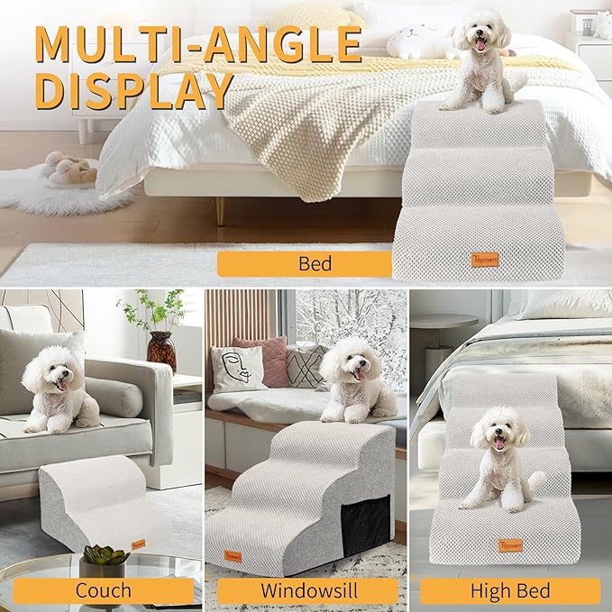 Topmart 3 Tiers Foam Dog Ramps/Steps