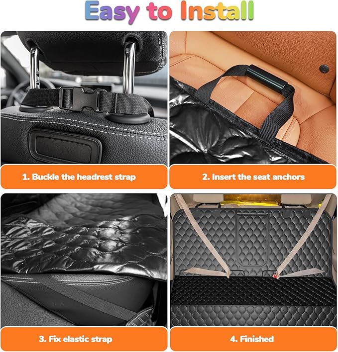 URPOWER Waterproof Dog Car Seat Cover for Back Seat for Cars