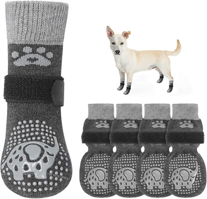 SCENEREAL Dog Socks to Prevent Licking Paws for Hardwood Floors Anti Slip