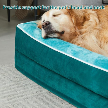 BFPETHOME Orthopedic Dog Beds for Large Dogs-Waterproof Sofa Dog Bed with Removable Washable Cover