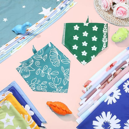 100 Pcs Boho Dog Bandanas Bulk Pet Bandanas