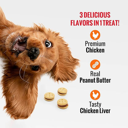 Good 'n' Tasty Triple Flavor Stacks with Peanut Butter, 9 Ounces, Bite Sized Snacks for Dogs with Premium Chicken and Real Peanut Butter