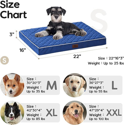 Orthopedic Dog Beds for Small Dogs with Removable Washable Cover 22 inch,Navy