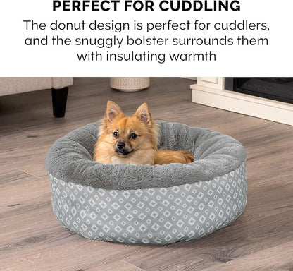Furhaven Dog Plush Donut Bed 36' Round, 75 lbs