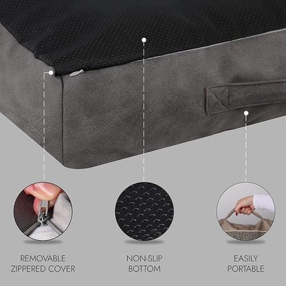Memory Foam Dog Bed for Extra Large Dogs- Waterproof Dog Bed Mat with Removable Washable Cover