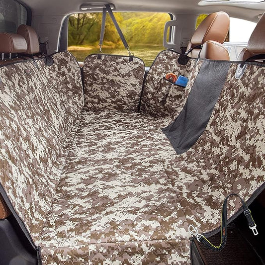 iBuddy Dog Seat Cover for Trucks with Mesh Window 100% Waterproof Pet Seat Cover Durable Dog Truck Hammock Machine Washable X-Large Seat Covers Against Dirt and Dog Fur for Car and Large SUV