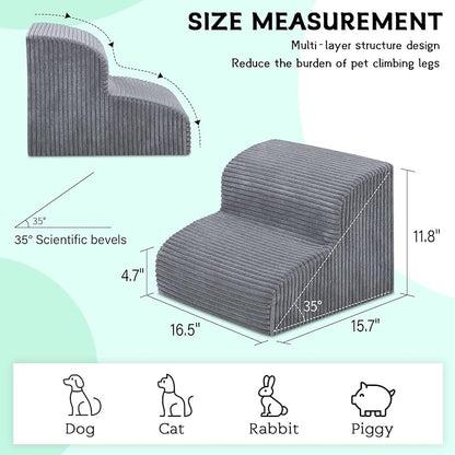 Dog Stairs & Steps for High Beds 2 Steps 11.8")