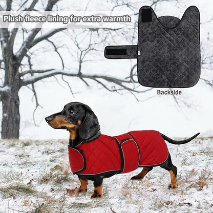 Geyecete Warm Thermal Quilted Dachshund Coat