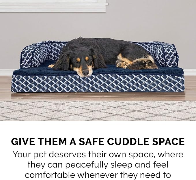 Furhaven Orthopedic Dog Bed for Large Dogs w/ Removable Bolsters & Washable Cover 95 lbs